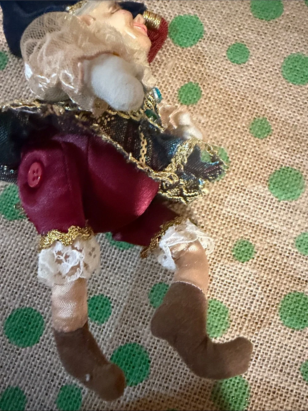Wayne Kleski Handcrafted Festive Elf Figurine in Jewel Tones retired